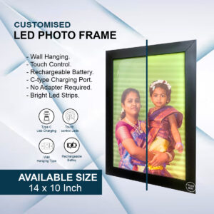 Customised Led Photo Frame | Touch Control - Rechargeable Battery